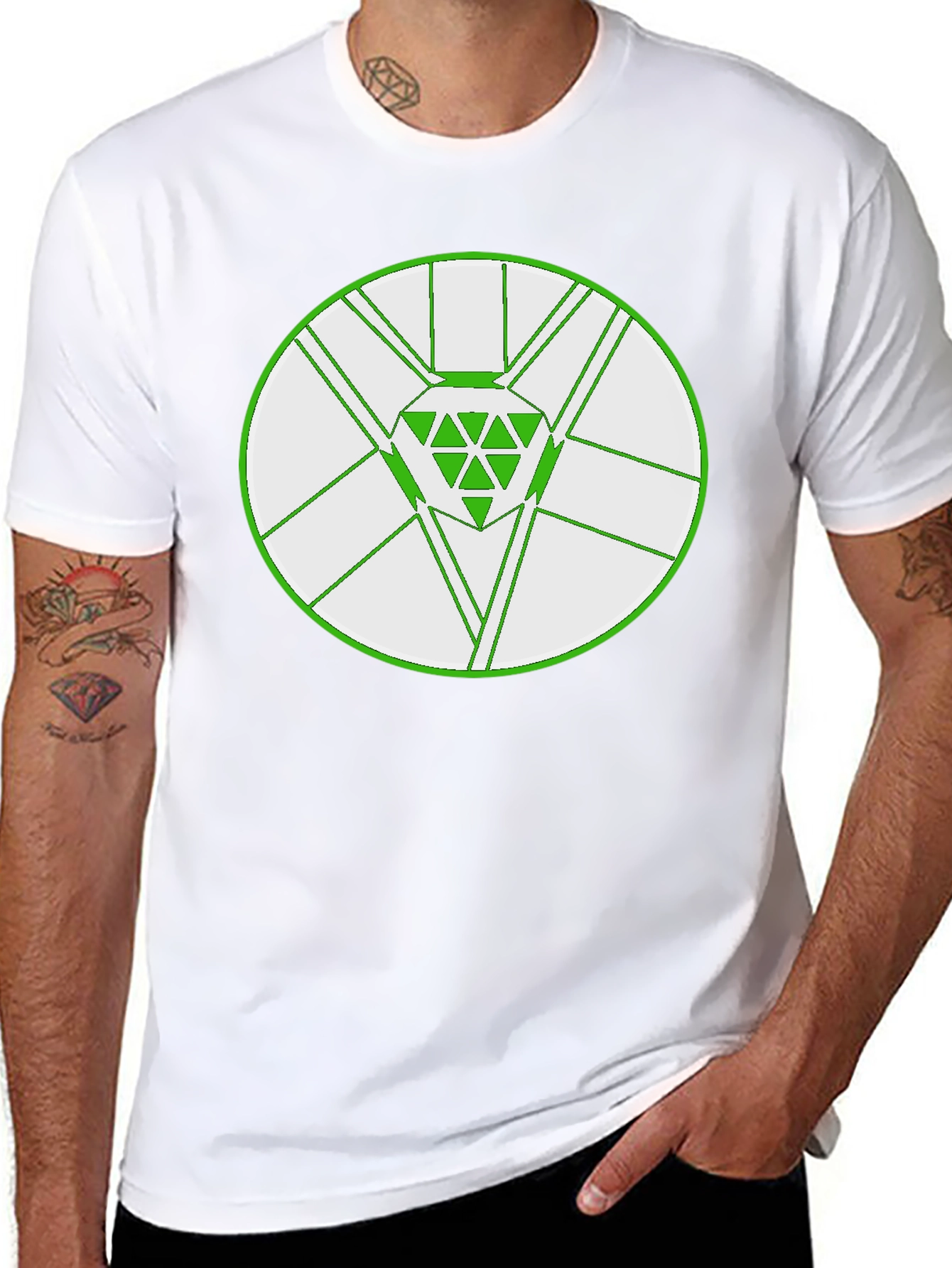 Geometric Diamond Graphic Tee - Modern Black T-Shirt