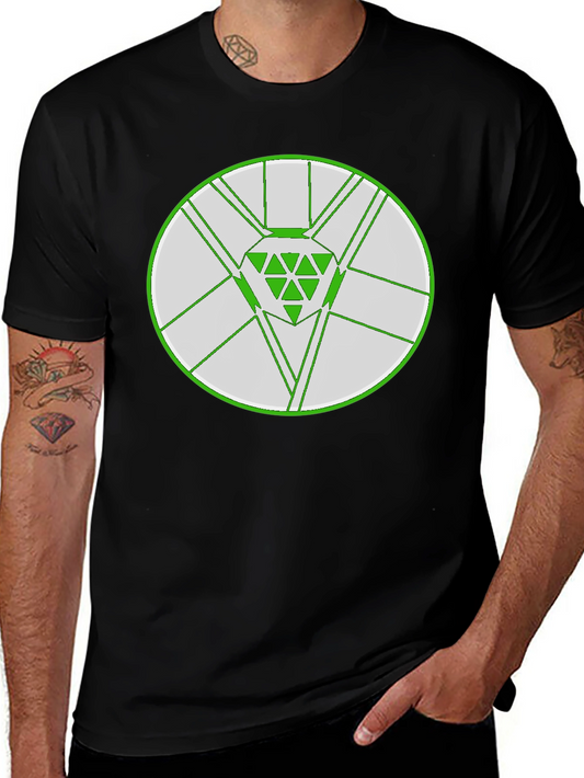 Geometric Diamond Graphic Tee - Modern Black T-Shirt