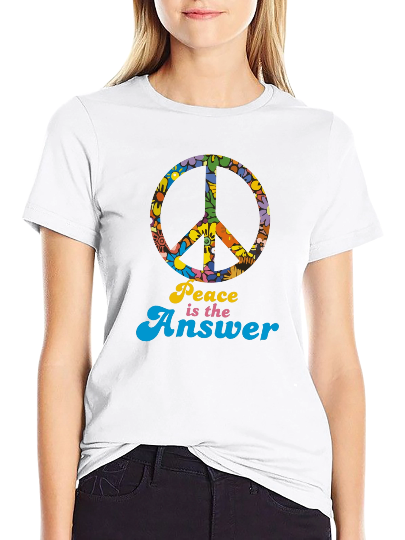 Retro Peace is the Answer Graphic T-Shirt