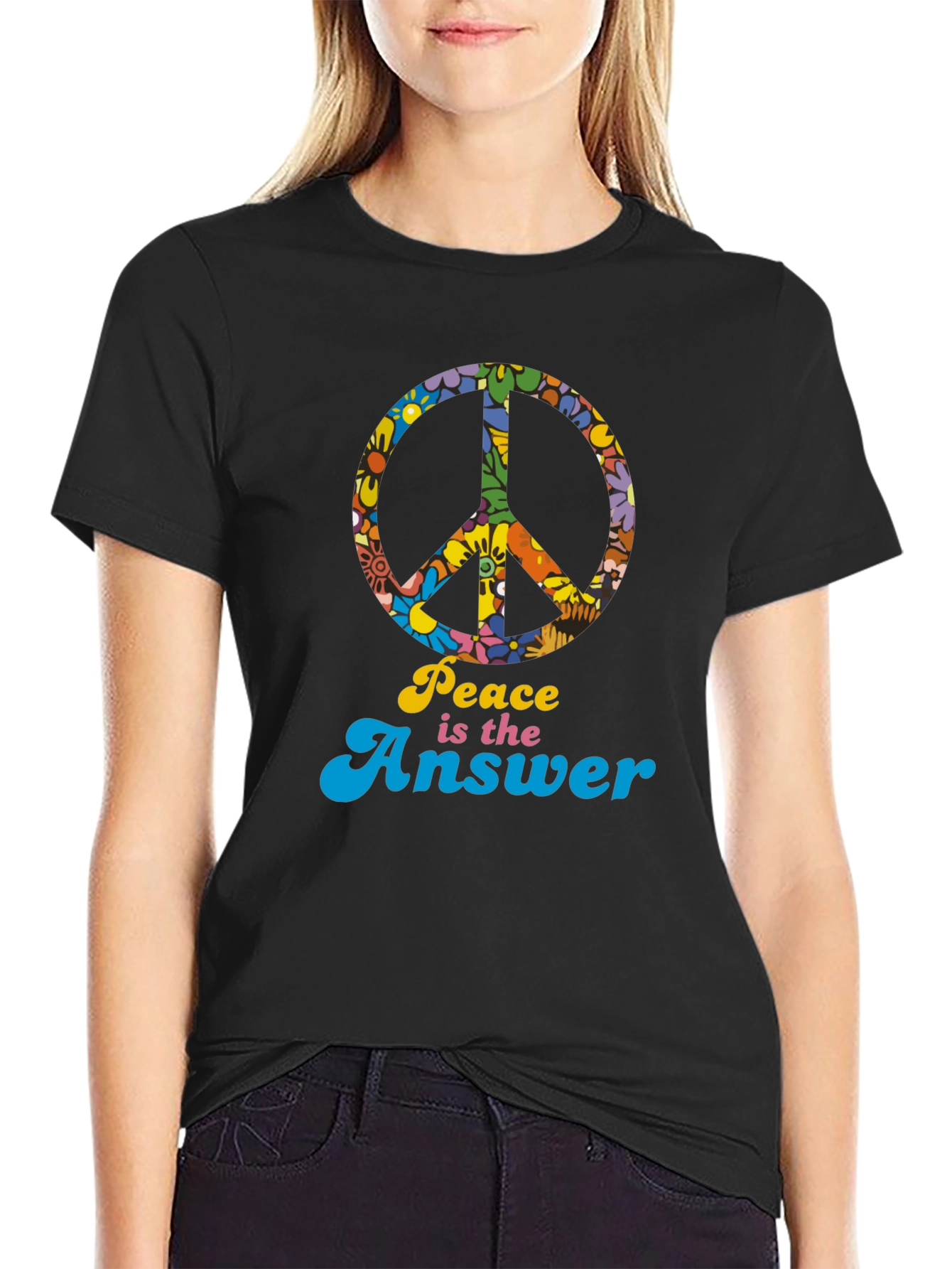 Retro Peace is the Answer Graphic T-Shirt