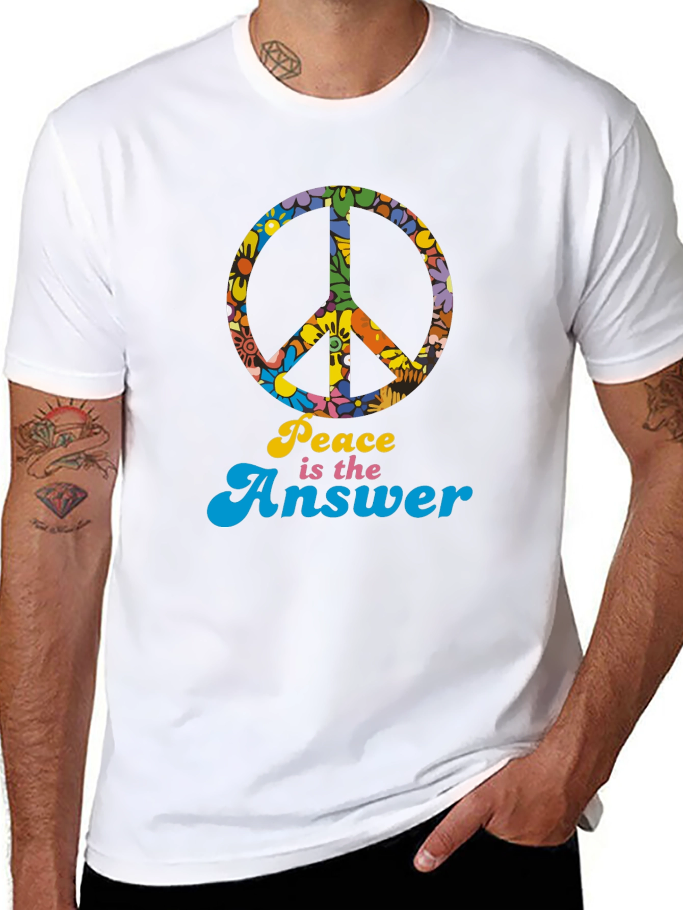 Retro Peace is the Answer Graphic T-Shirt
