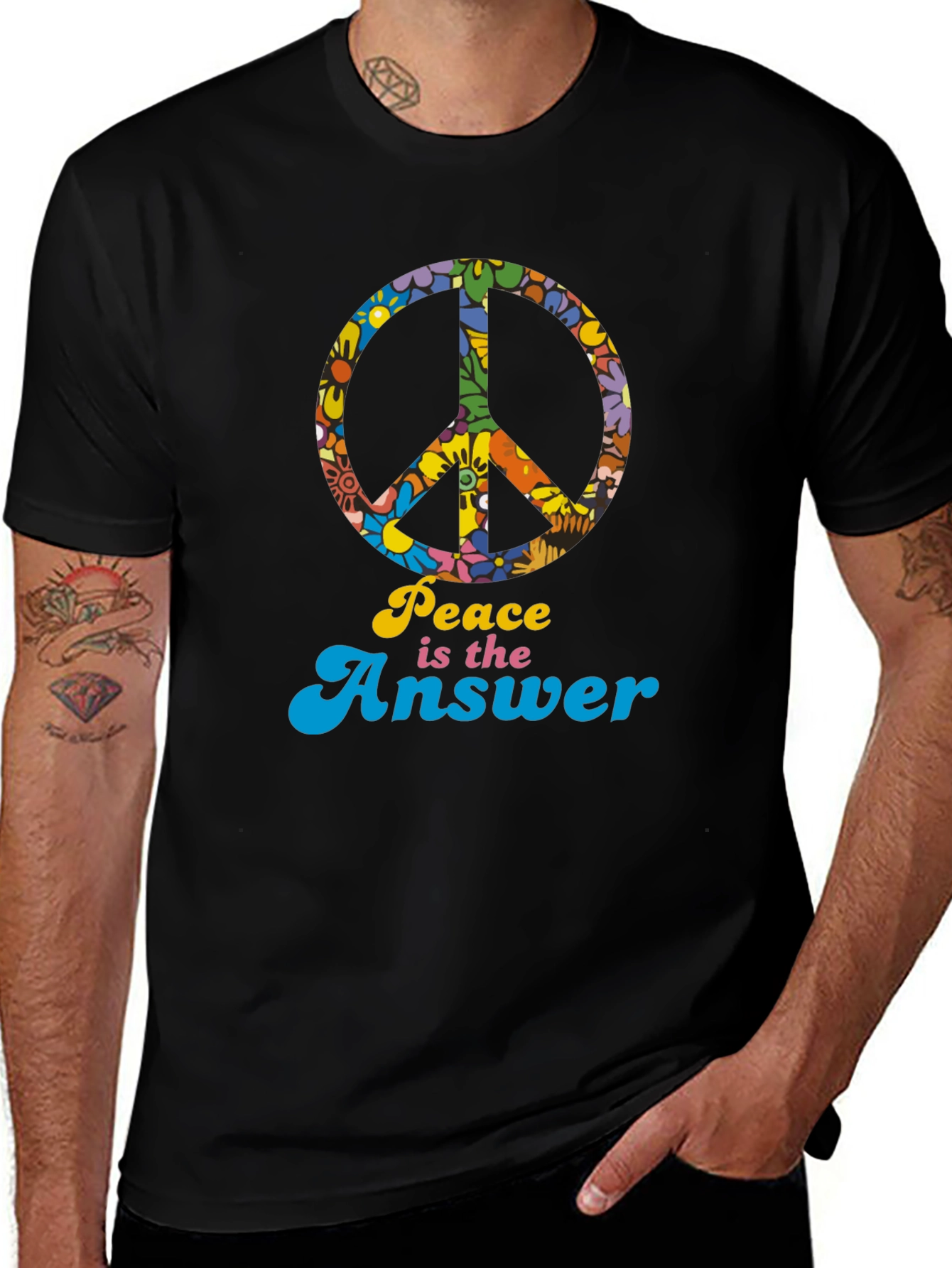 Retro Peace is the Answer Graphic T-Shirt