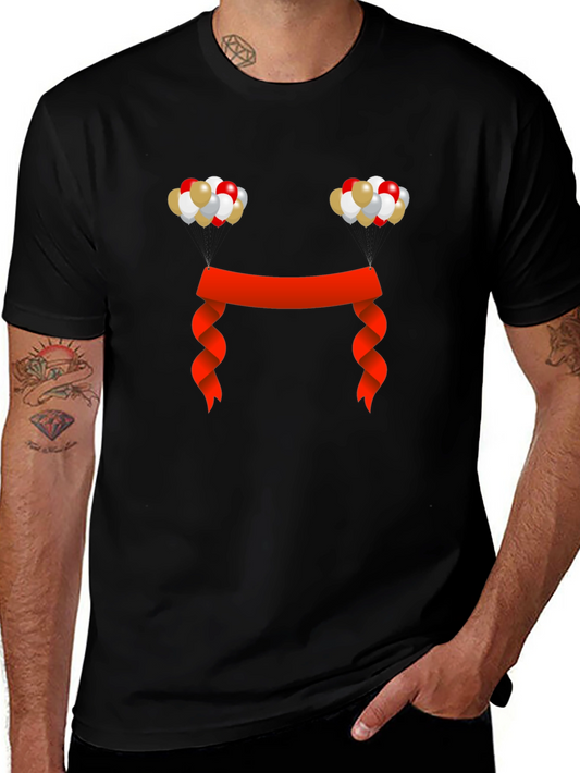 Festive Graphic Tee - Balloons and Ribbon