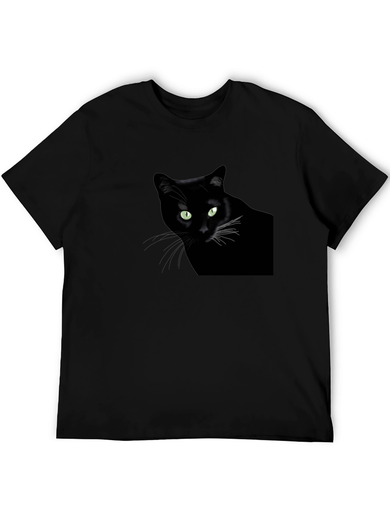 Black Cat Graphic Tee - Mens Casual T-Shirt