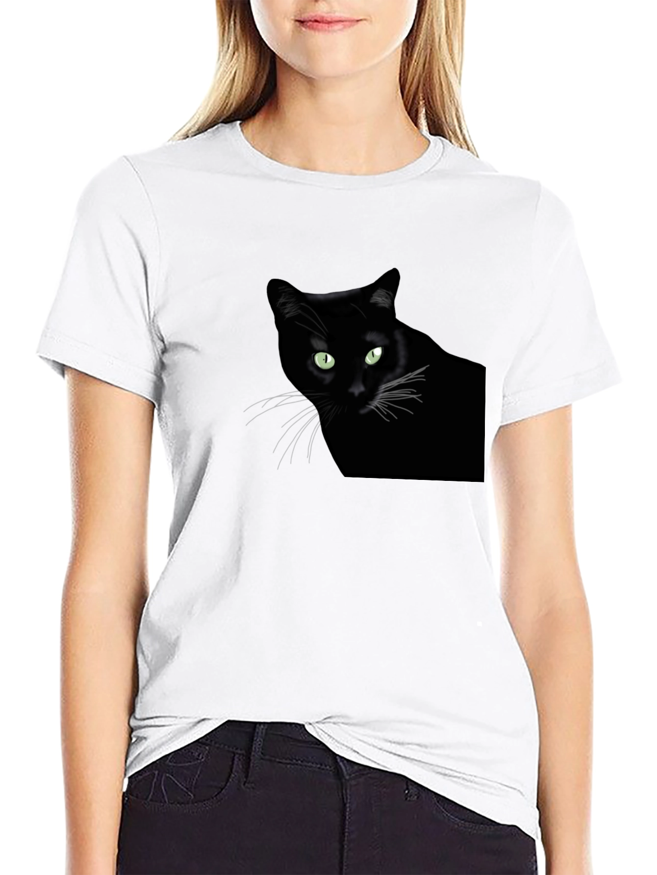 Black Cat Graphic Tee - Mens Casual T-Shirt
