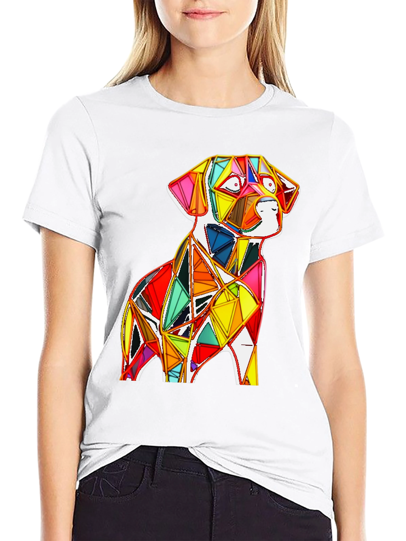 Geometric Dog Graphic Tee