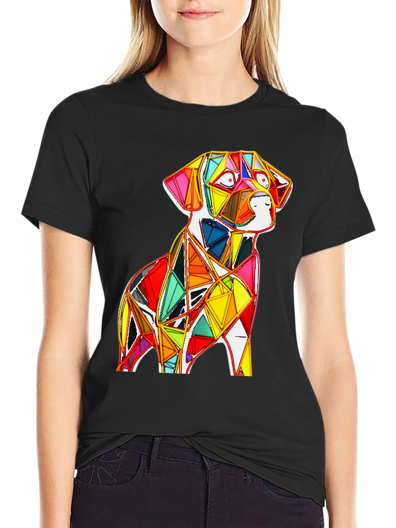 Geometric Dog Graphic Tee