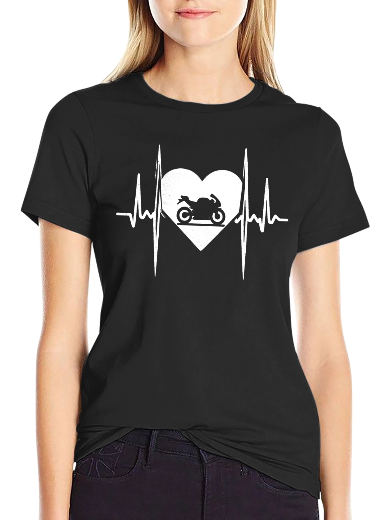 Motorcycle Heartbeat Graphic Tee