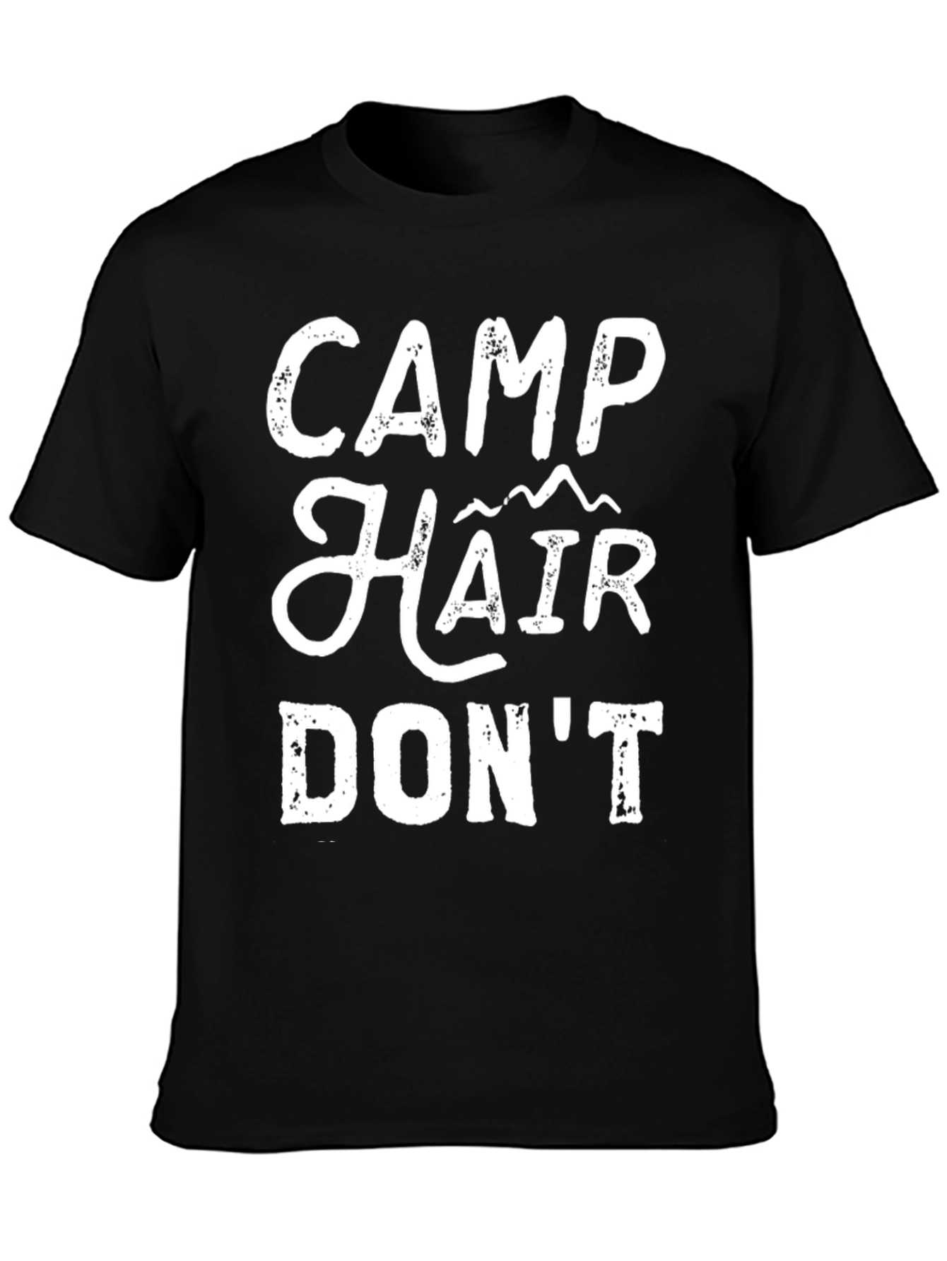 Funny Camp Hair Dont Care Graphic T-Shirt
