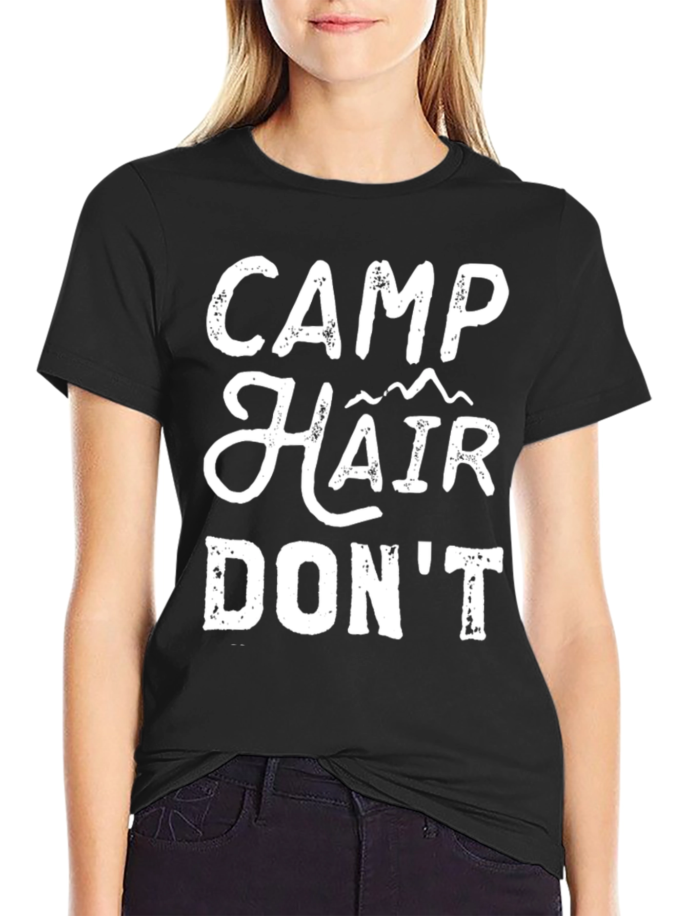 Funny Camp Hair Dont Care Graphic T-Shirt