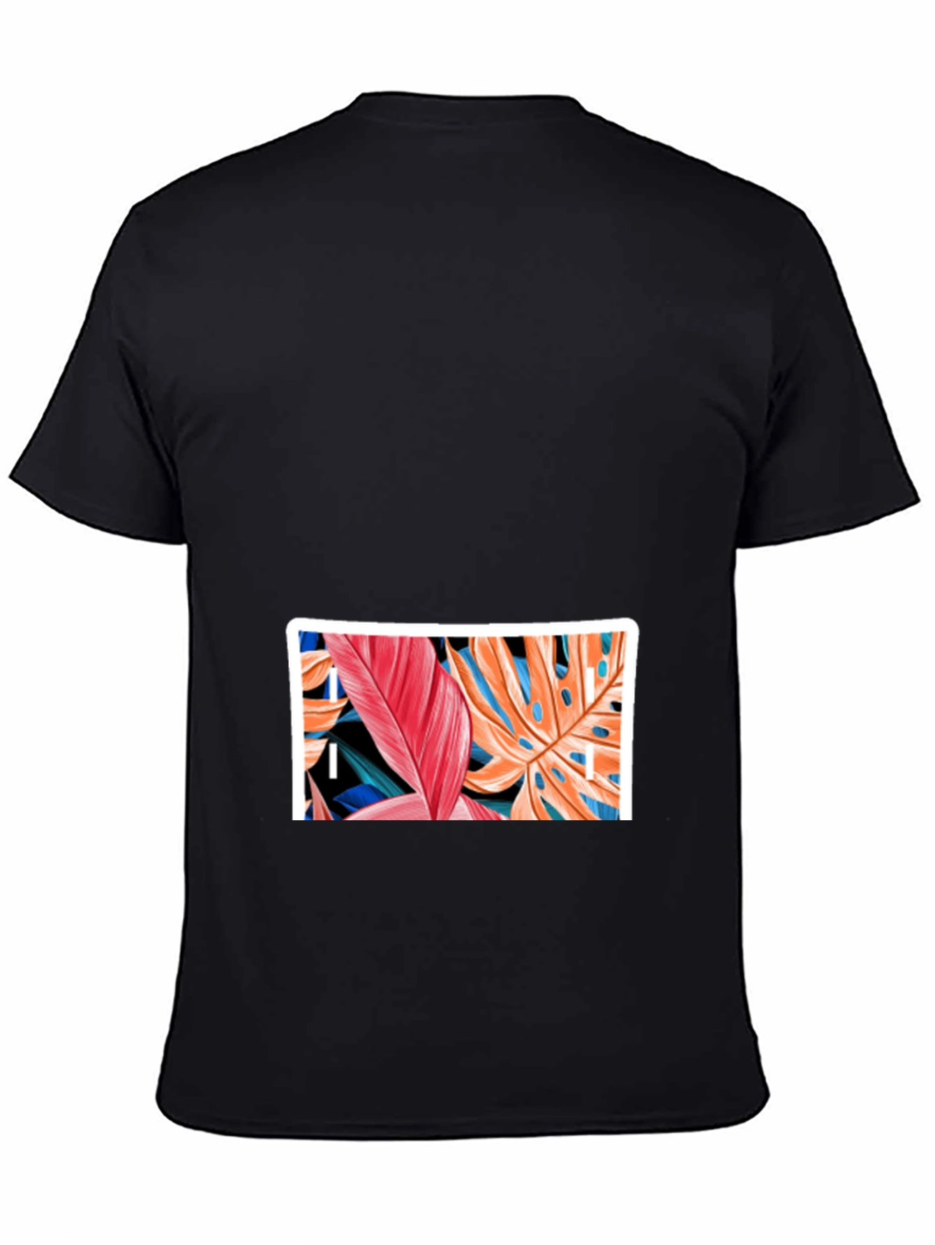 Tropical Leaf Graphic Black T-Shirt