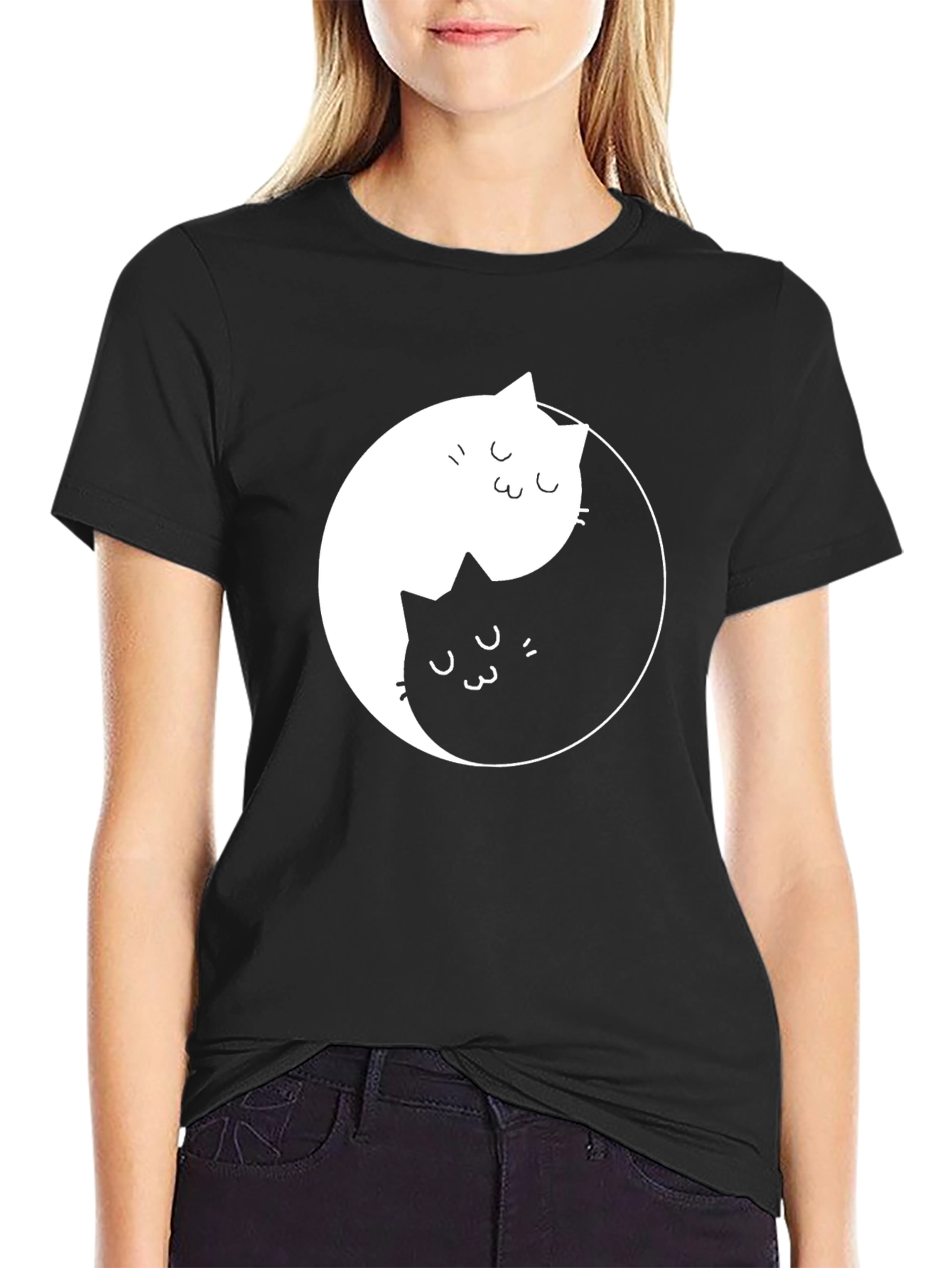 Yin Yang Cat T-Shirt - Balance & Harmony