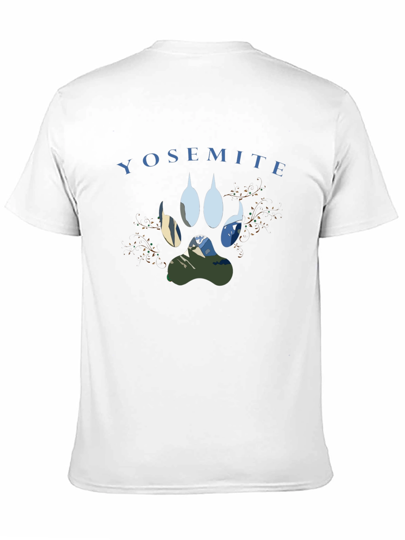 Yosemite Paw Print Graphic Tee - Black