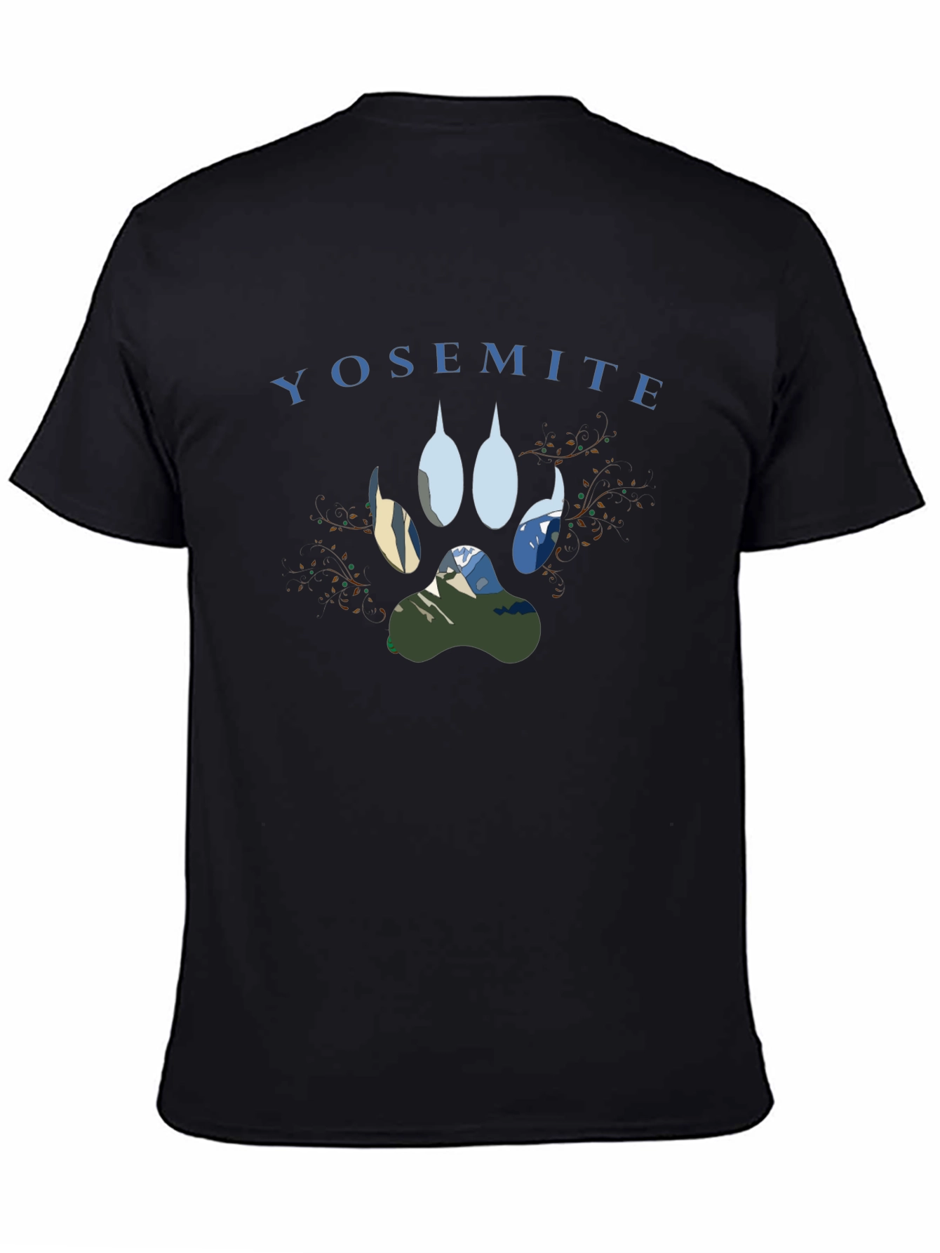 Yosemite Paw Print Graphic Tee - Black