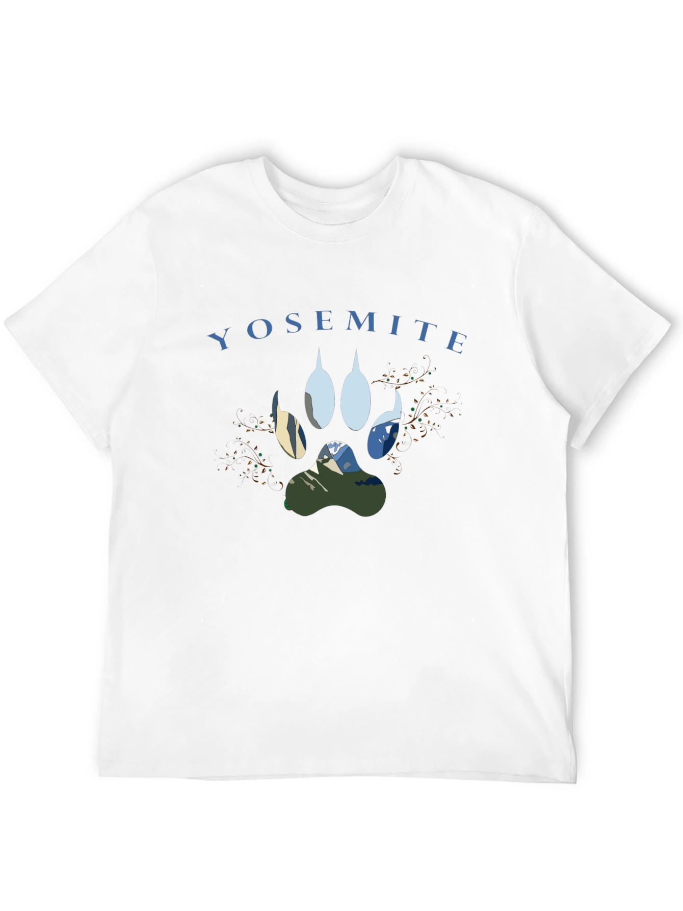 Yosemite Paw Print Graphic Tee - Black