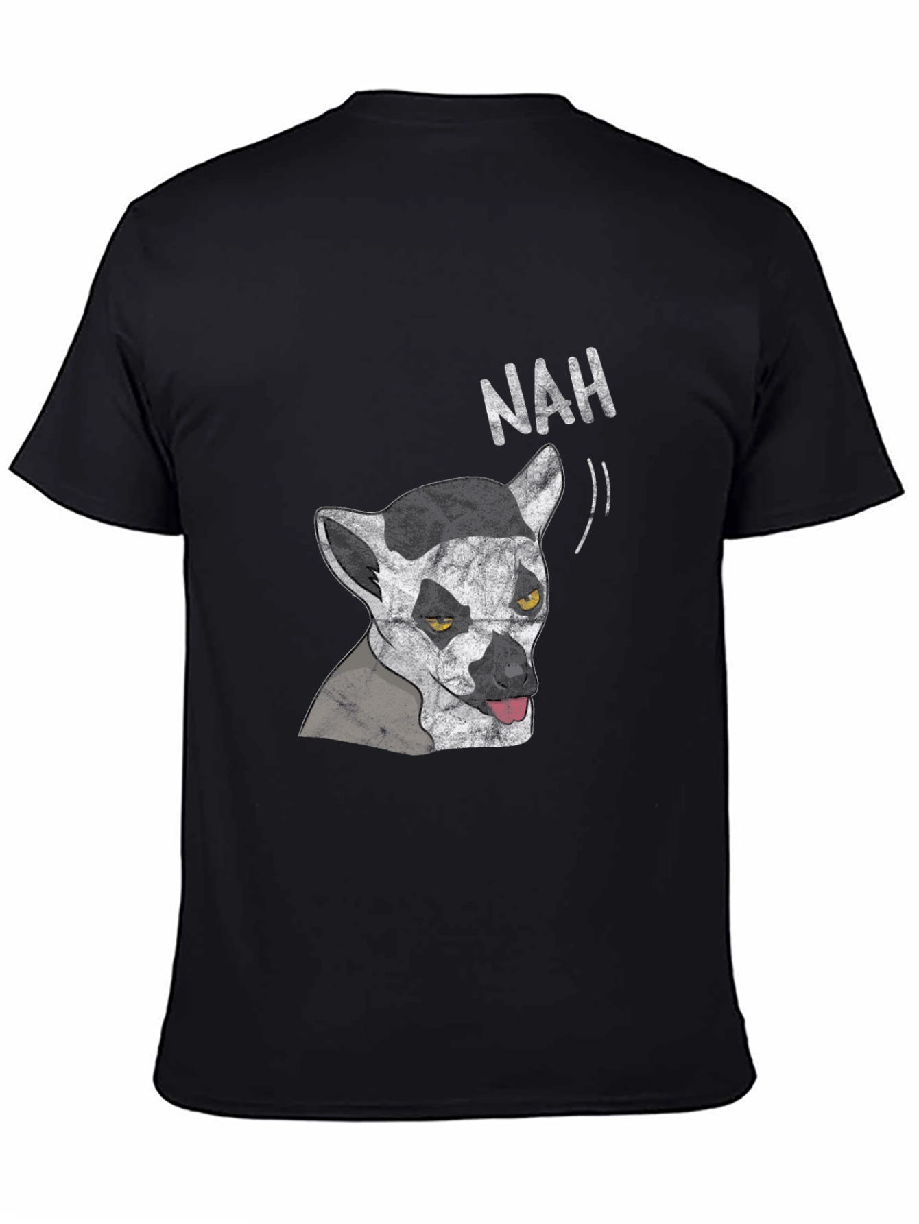 Lemur Nah Graphic Tee - Black Cotton T-Shirt