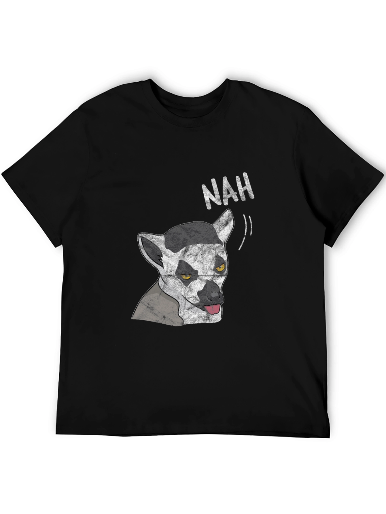 Lemur Nah Graphic Tee - Black Cotton T-Shirt