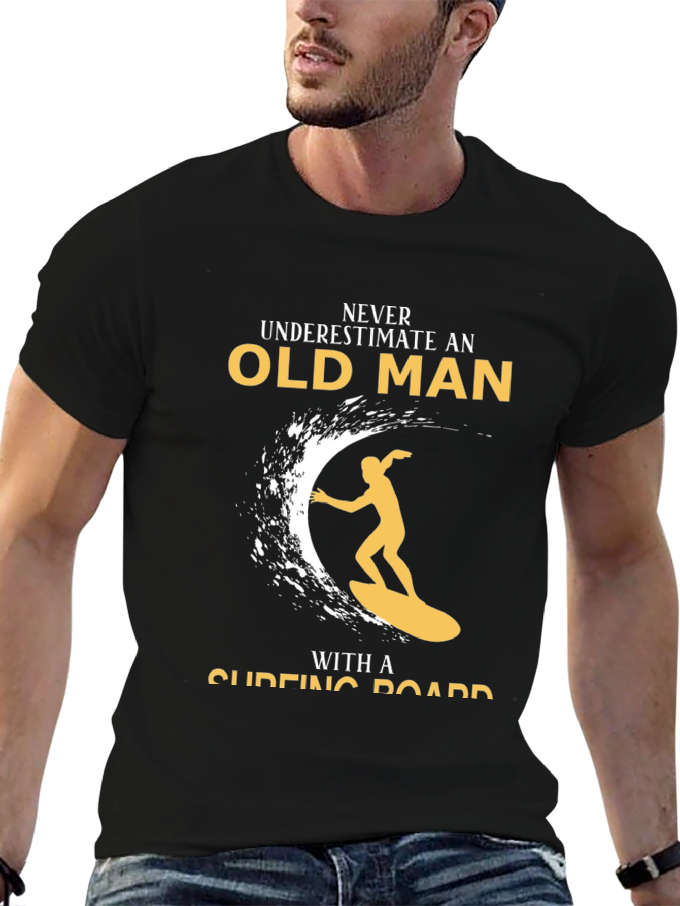 Never Underestimate Old Man Surfing T-Shirt