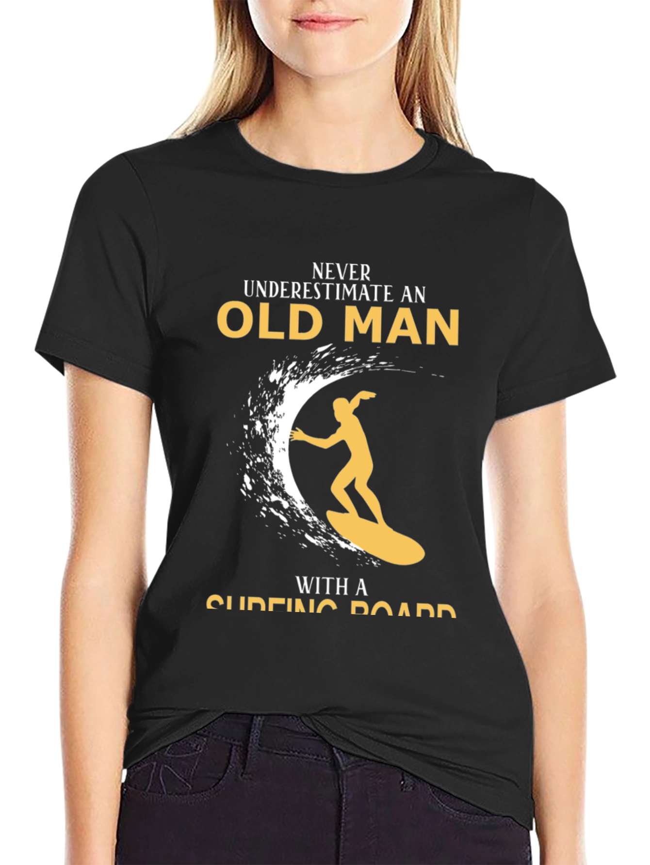 Never Underestimate Old Man Surfing T-Shirt