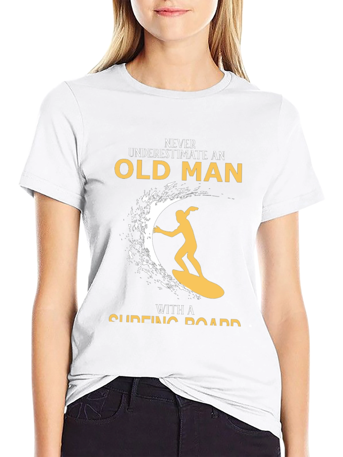 Never Underestimate Old Man Surfing T-Shirt