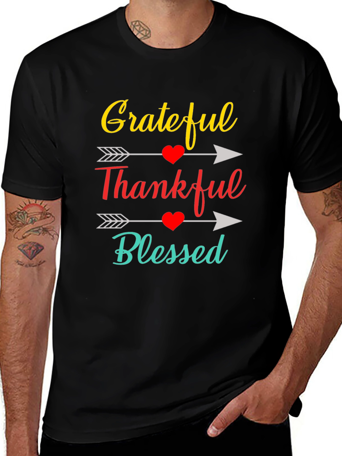 Grateful Thankful Blessed Graphic Tee