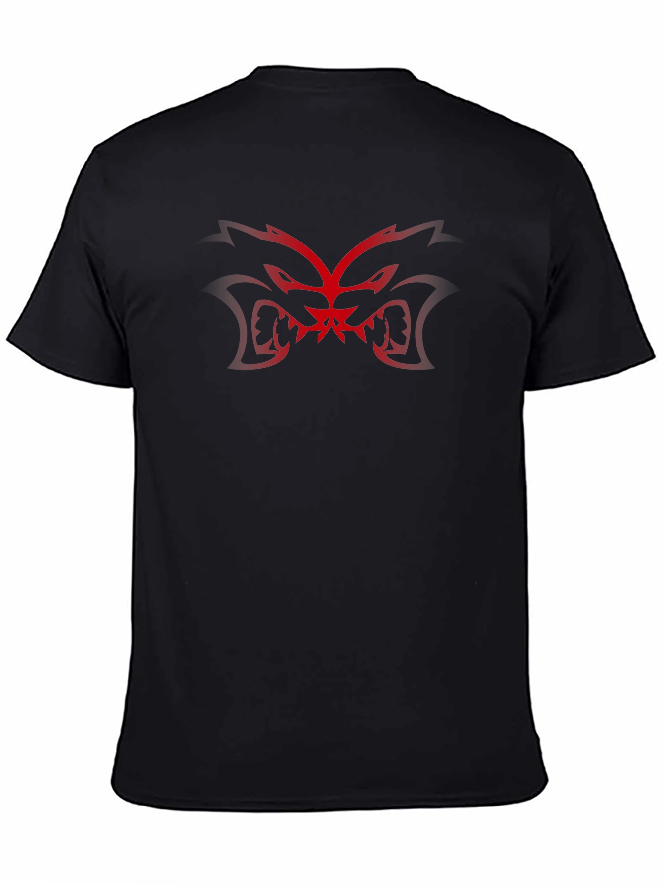 Mens Black Graphic Tee - Red Monster Design