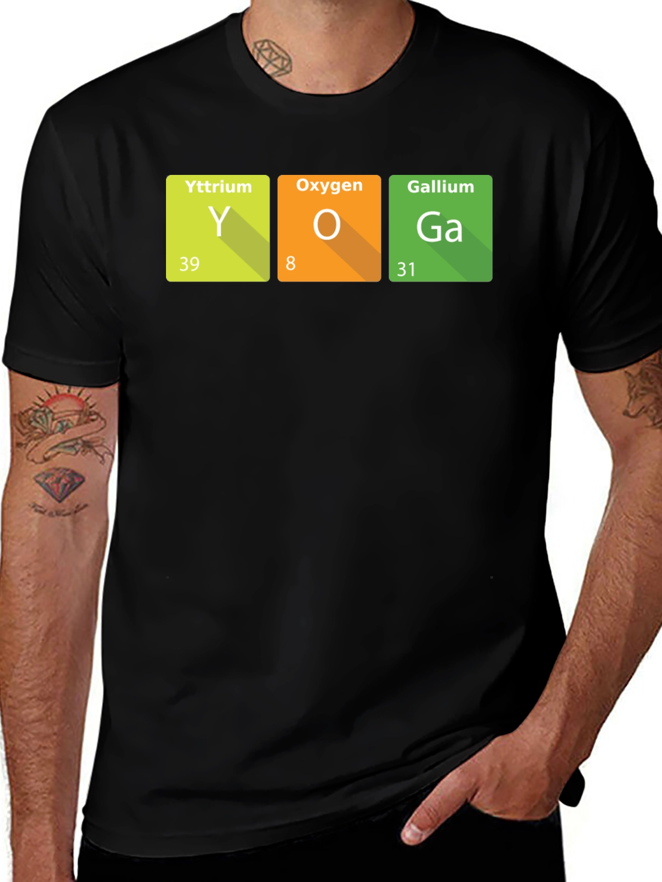 Yoga Periodic Table T-Shirt - Science Relaxation