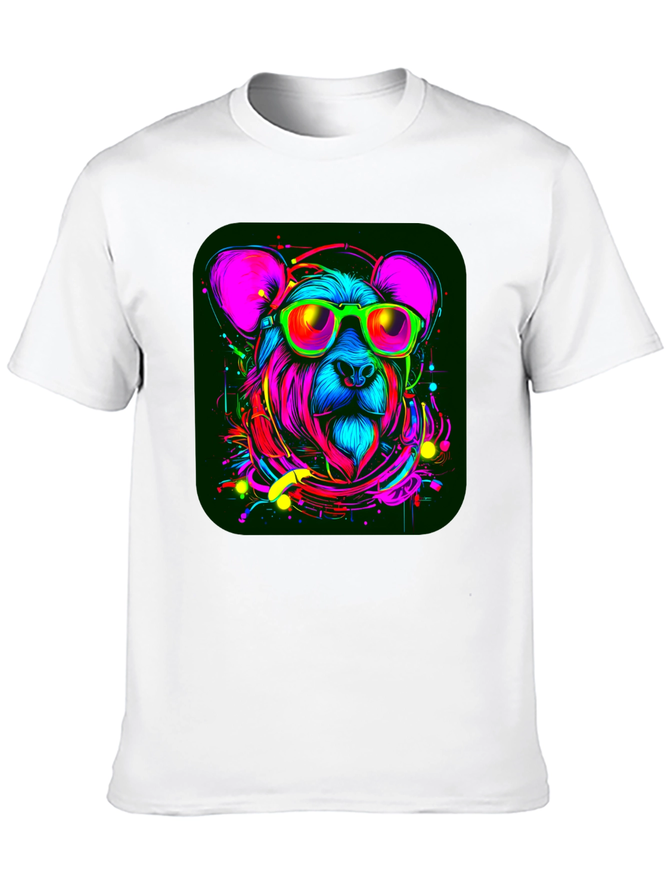 Cool Bear Graphic Tee - Vivid Neon Animal Design