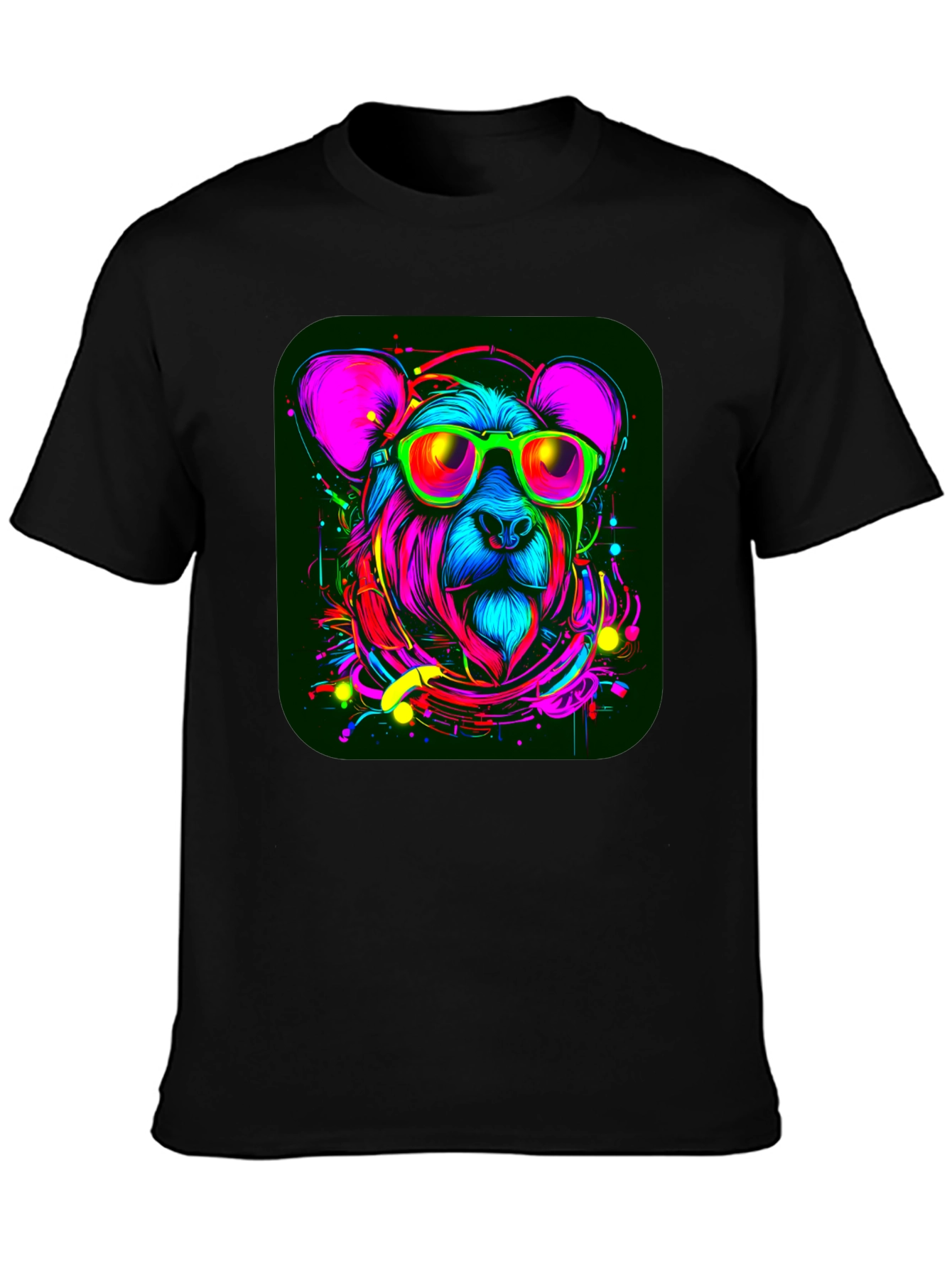 Cool Bear Graphic Tee - Vivid Neon Animal Design