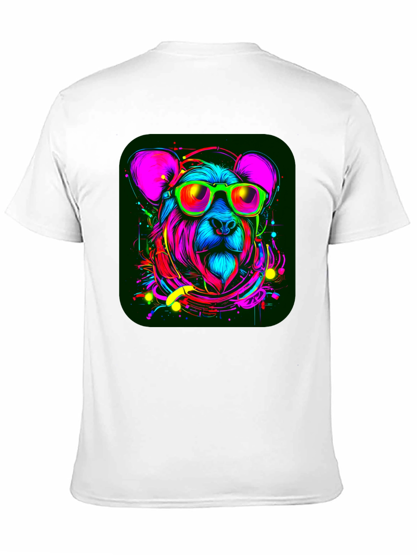 Cool Bear Graphic Tee - Vivid Neon Animal Design