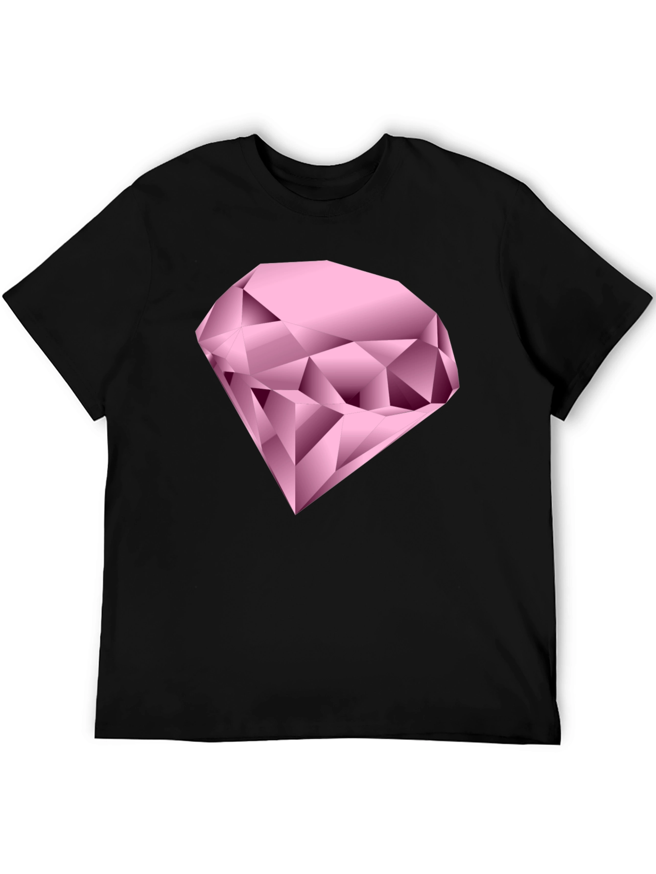 Pink Diamond Graphic Black T-Shirt