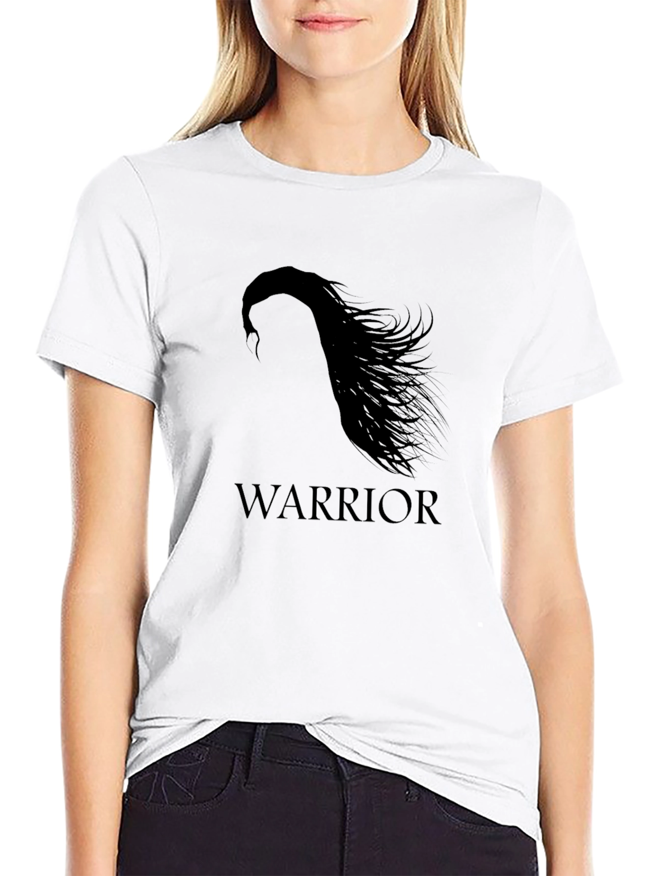 Warrior Silhouette Graphic Black T-Shirt
