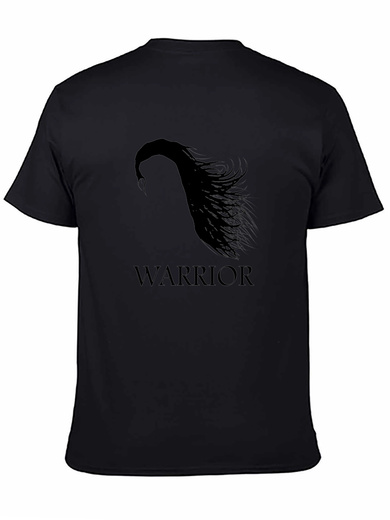 Warrior Silhouette Graphic Black T-Shirt