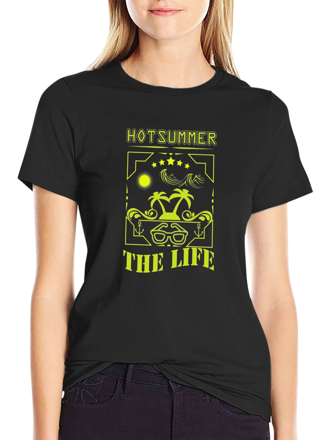 Hot Summer Life Graphic T-Shirt - Black