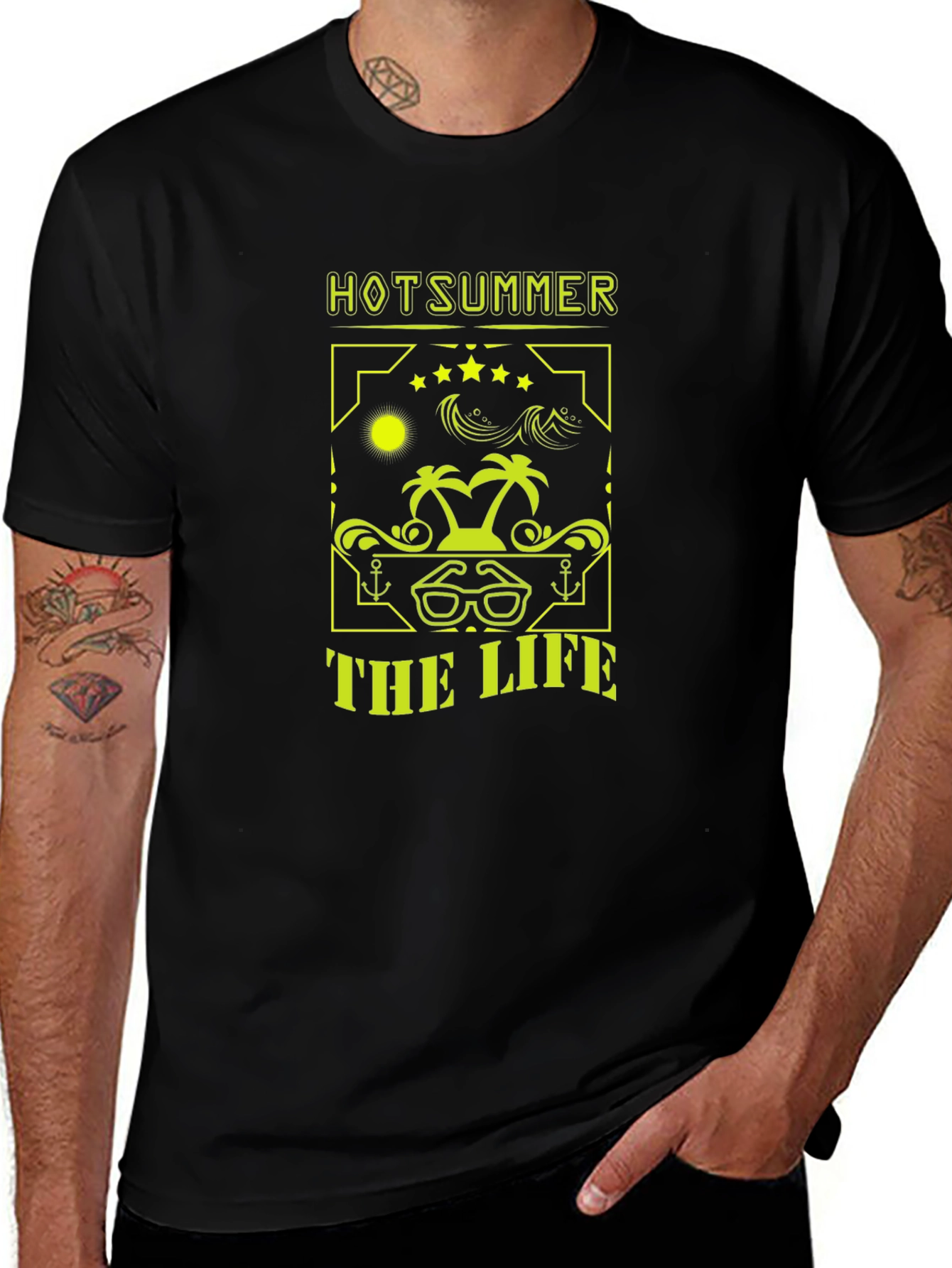 Hot Summer Life Graphic T-Shirt - Black