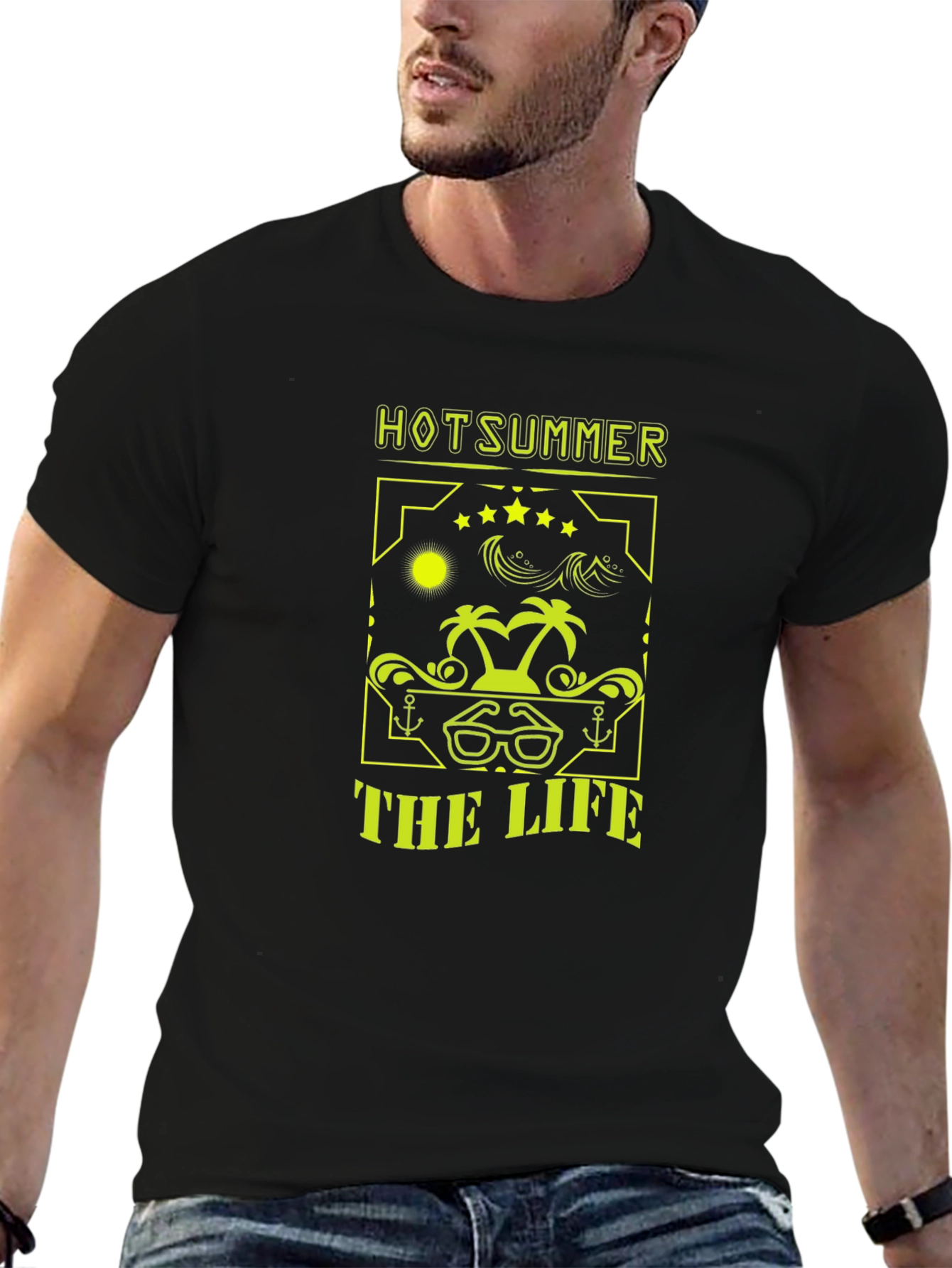 Hot Summer Life Graphic T-Shirt - Black