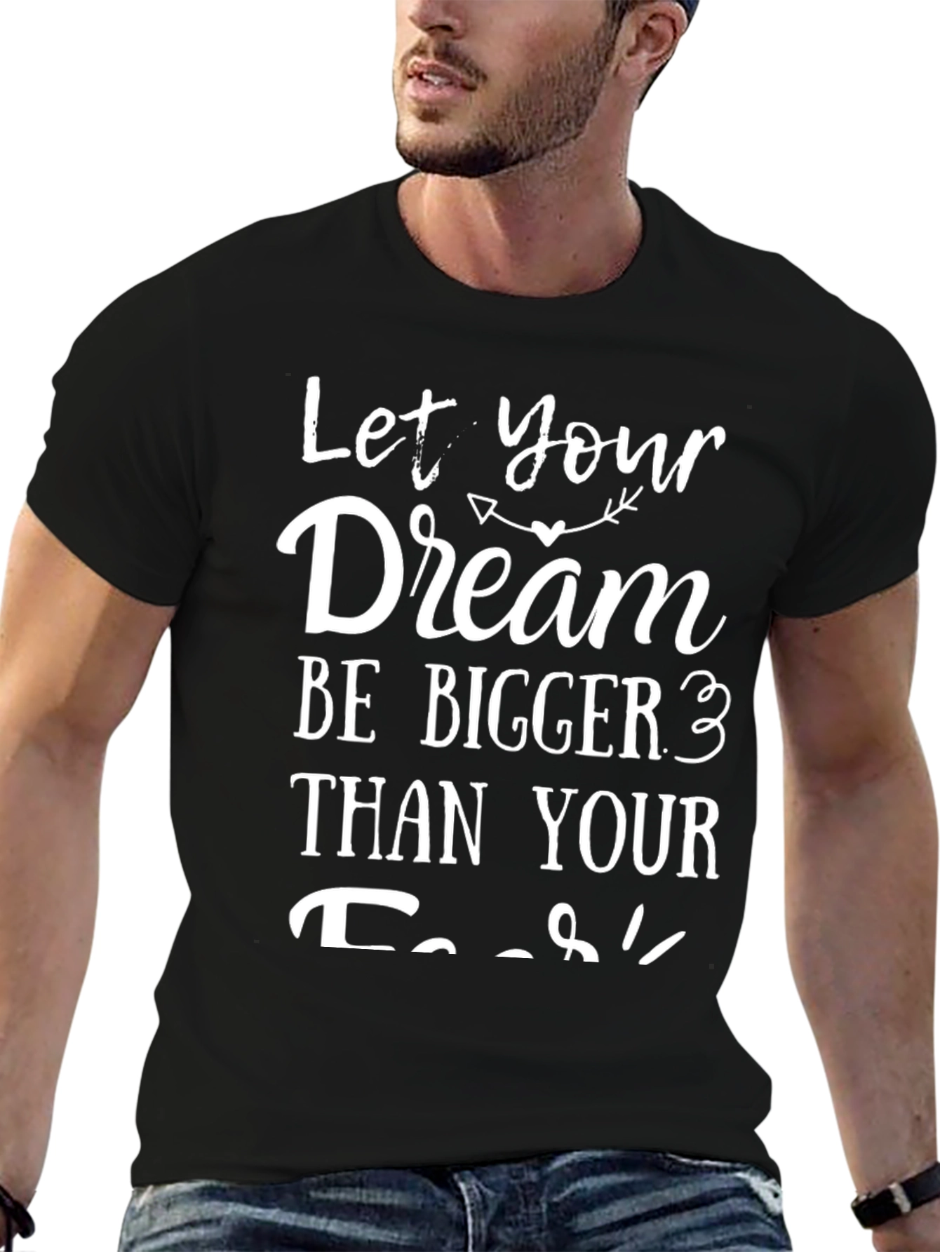 Inspirational Dream Bigger Black Graphic Tee