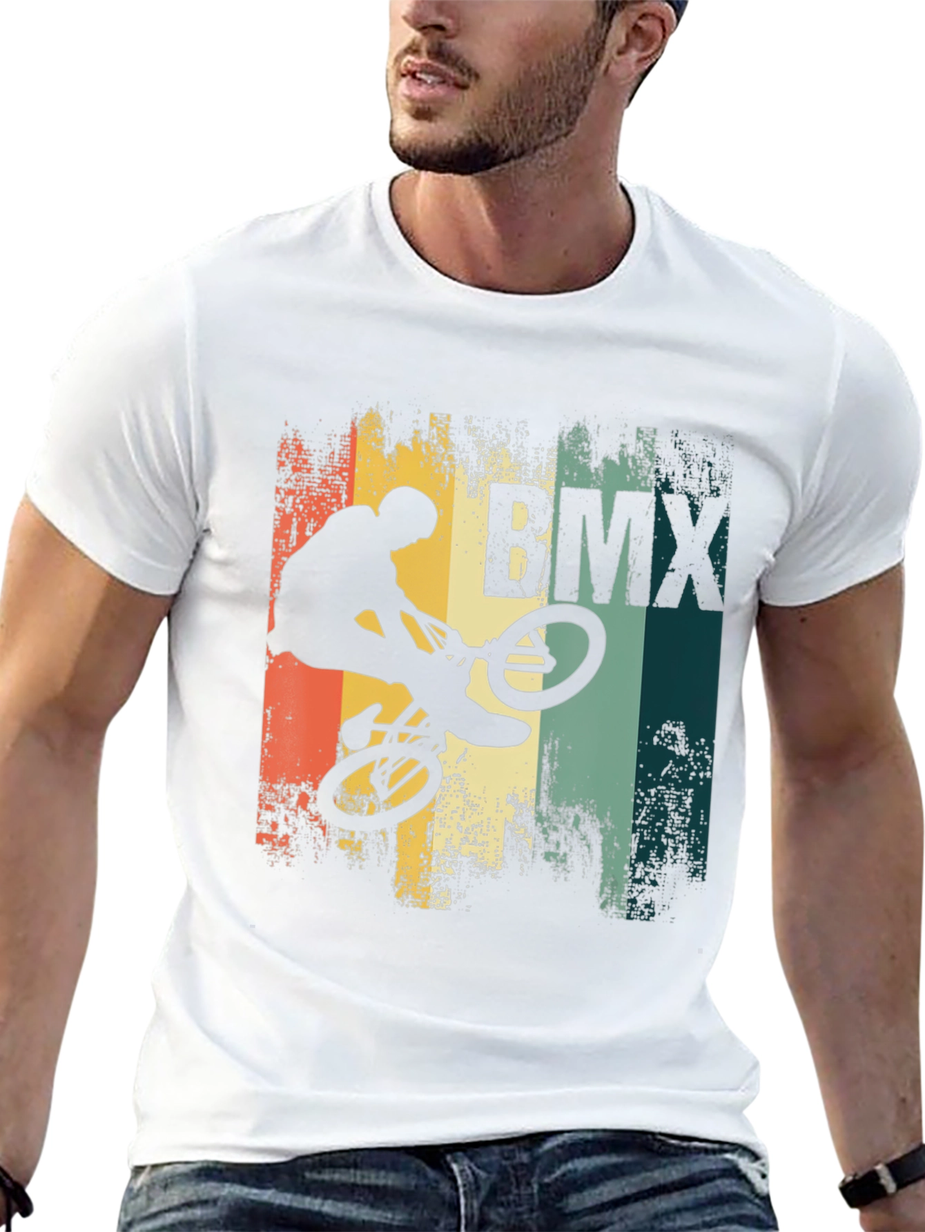 BMX Stunt Rider Graphic Tee - Black Cotton Blend
