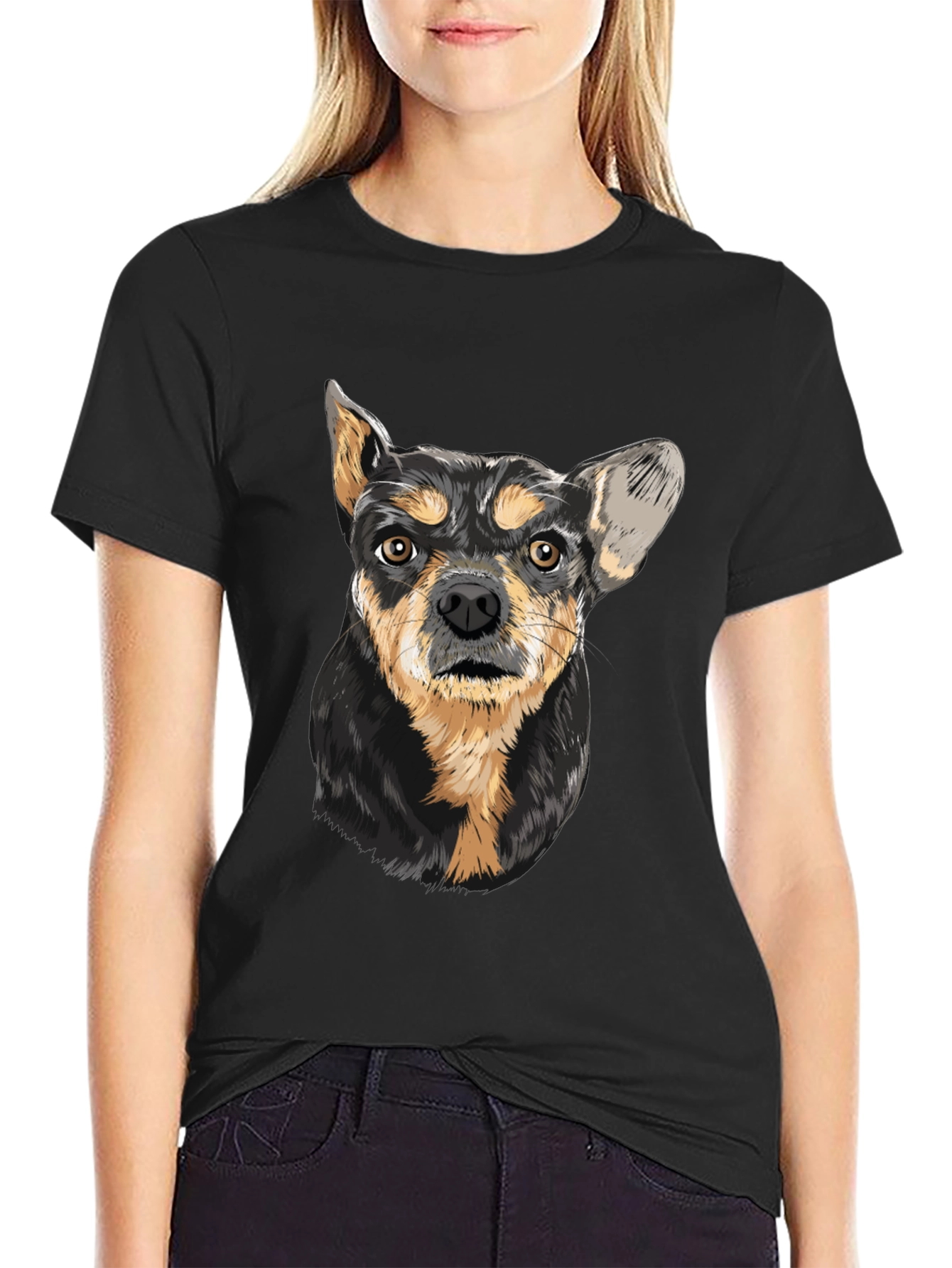 Dog Graphic T-Shirt - Mens Black Tee