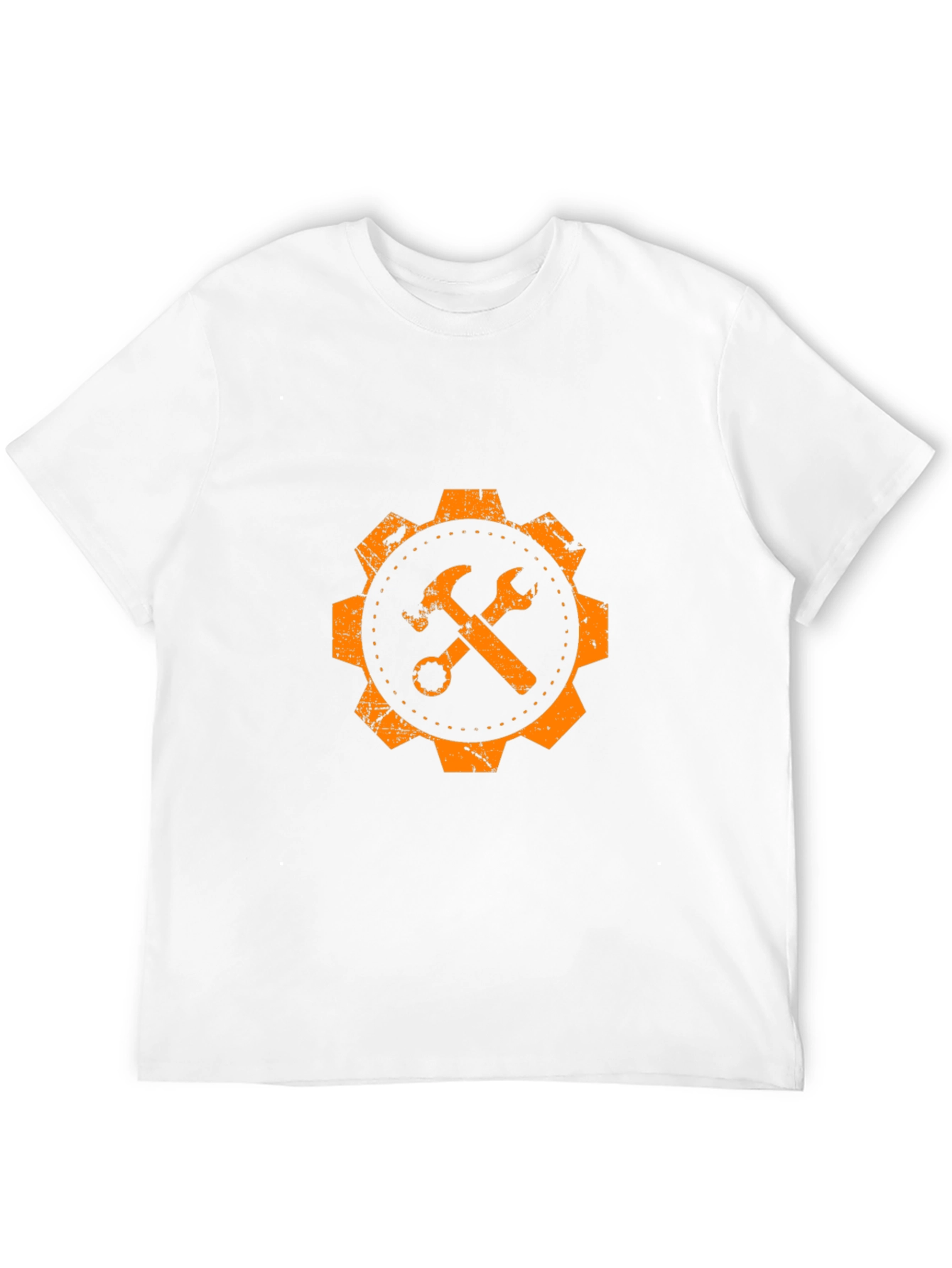 Orange Gear Hammer & Wrench Graphic T-Shirt
