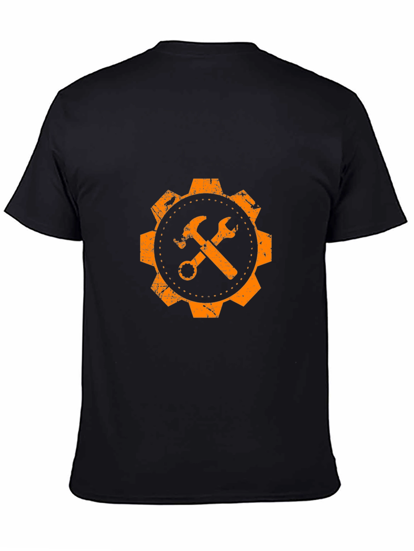 Orange Gear Hammer & Wrench Graphic T-Shirt