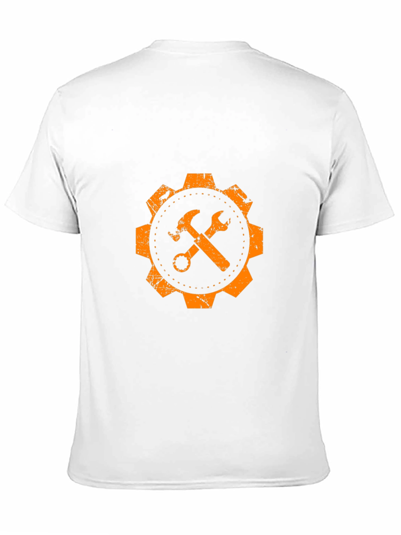 Orange Gear Hammer & Wrench Graphic T-Shirt