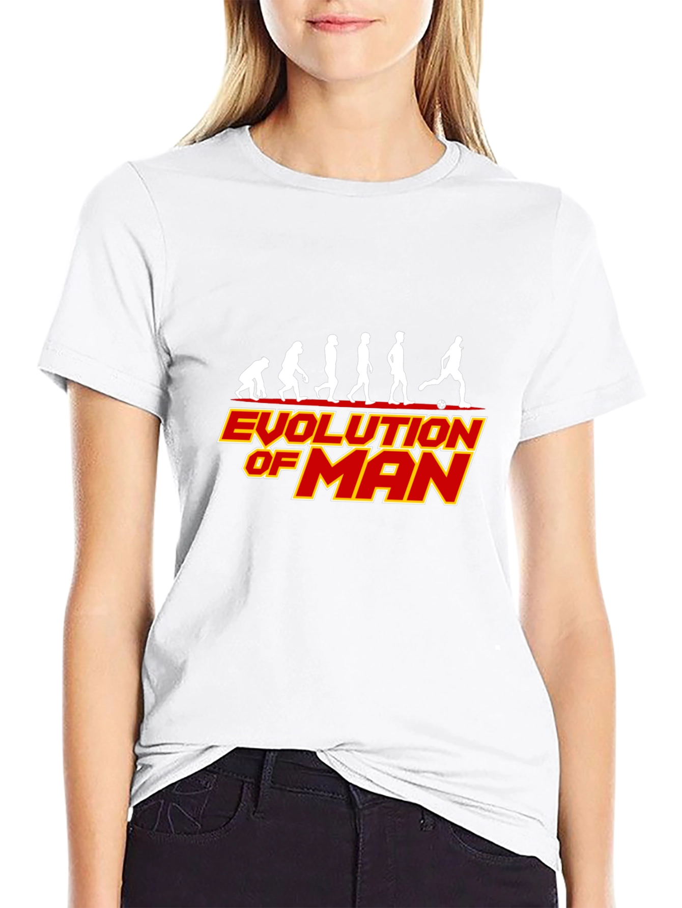 Evolution of Man Soccer Black T-Shirt