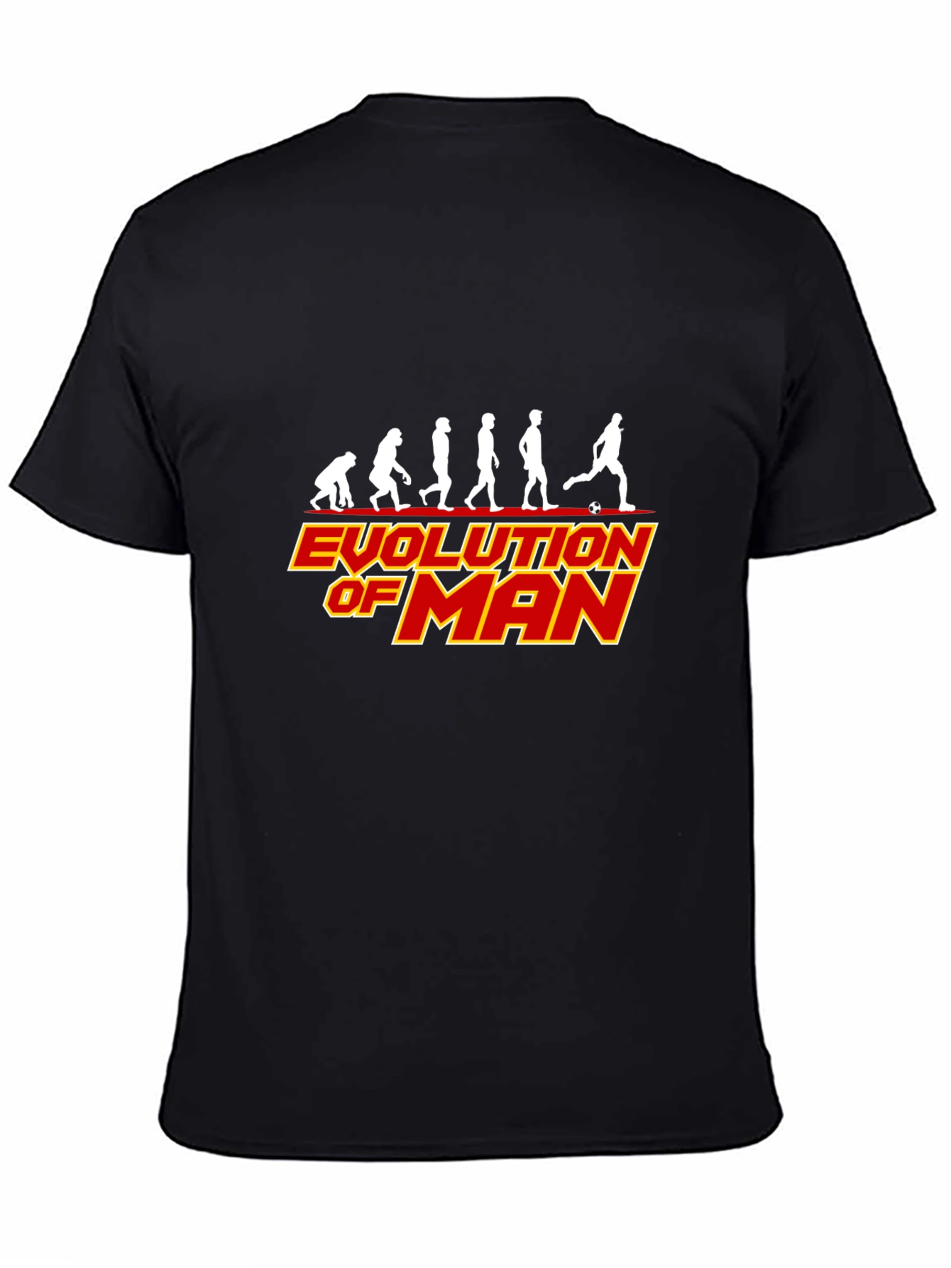 Evolution of Man Soccer Black T-Shirt