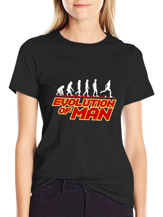 Evolution of Man Soccer Black T-Shirt
