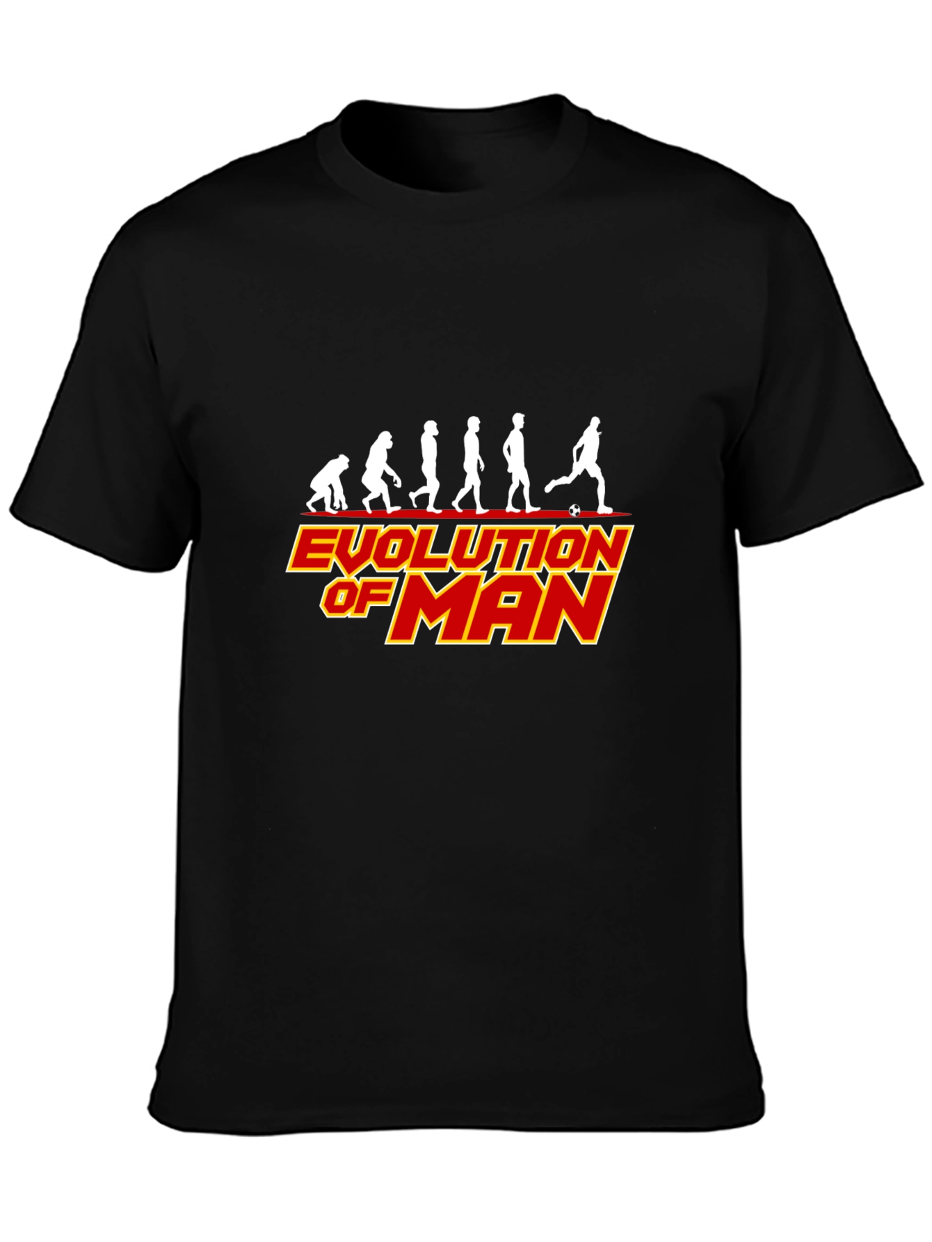 Evolution of Man Soccer Black T-Shirt