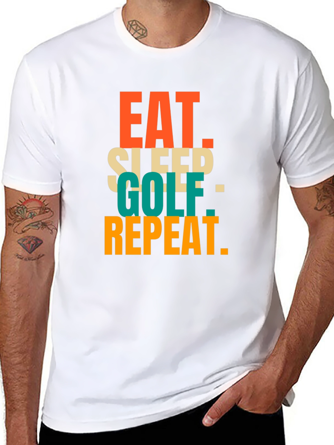 Eat Sleep Golf Repeat Graphic Tee