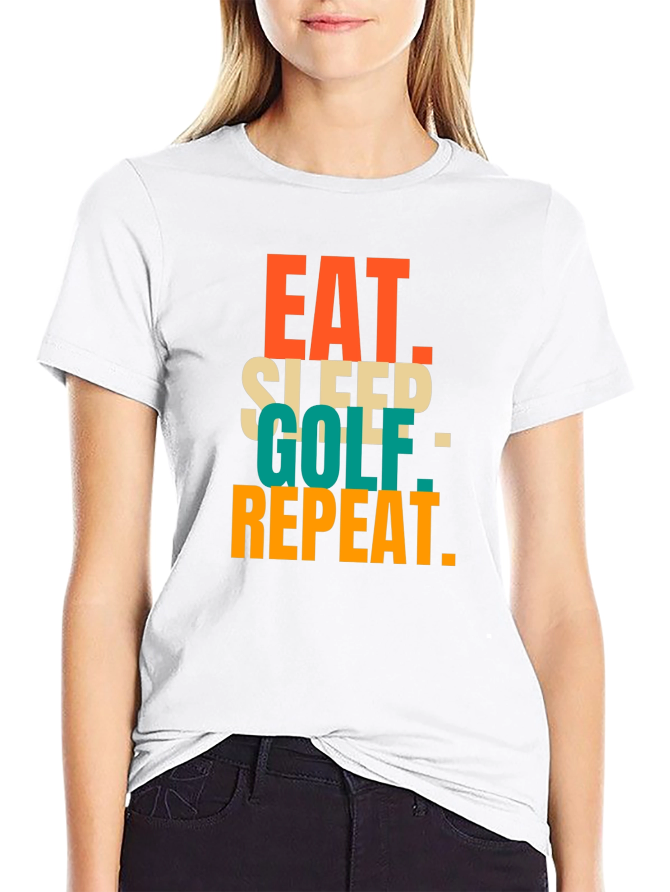 Eat Sleep Golf Repeat Graphic Tee