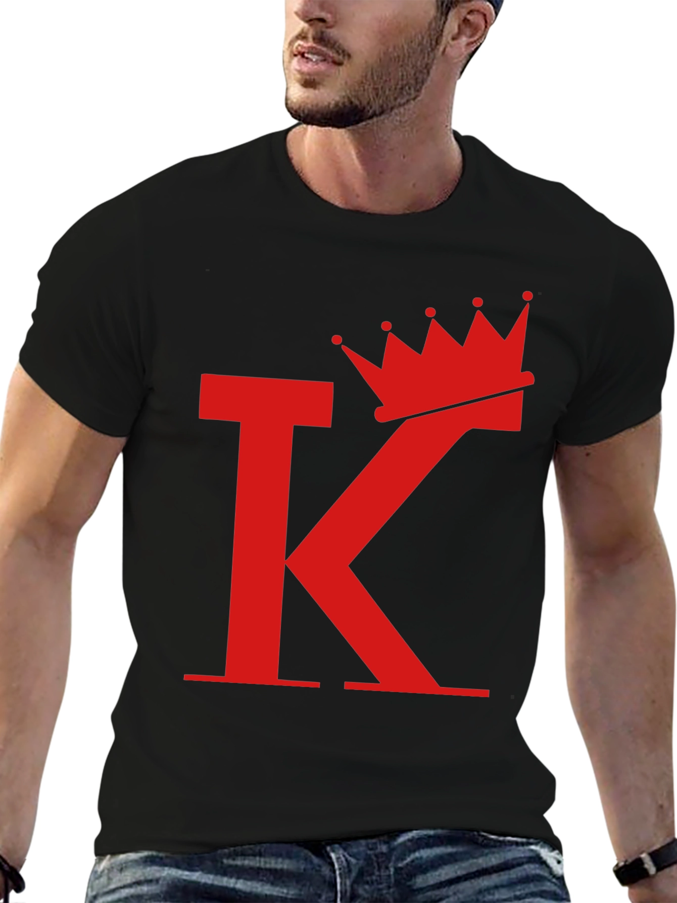 King Crown Initial T-Shirt - Stylish Graphic Tee