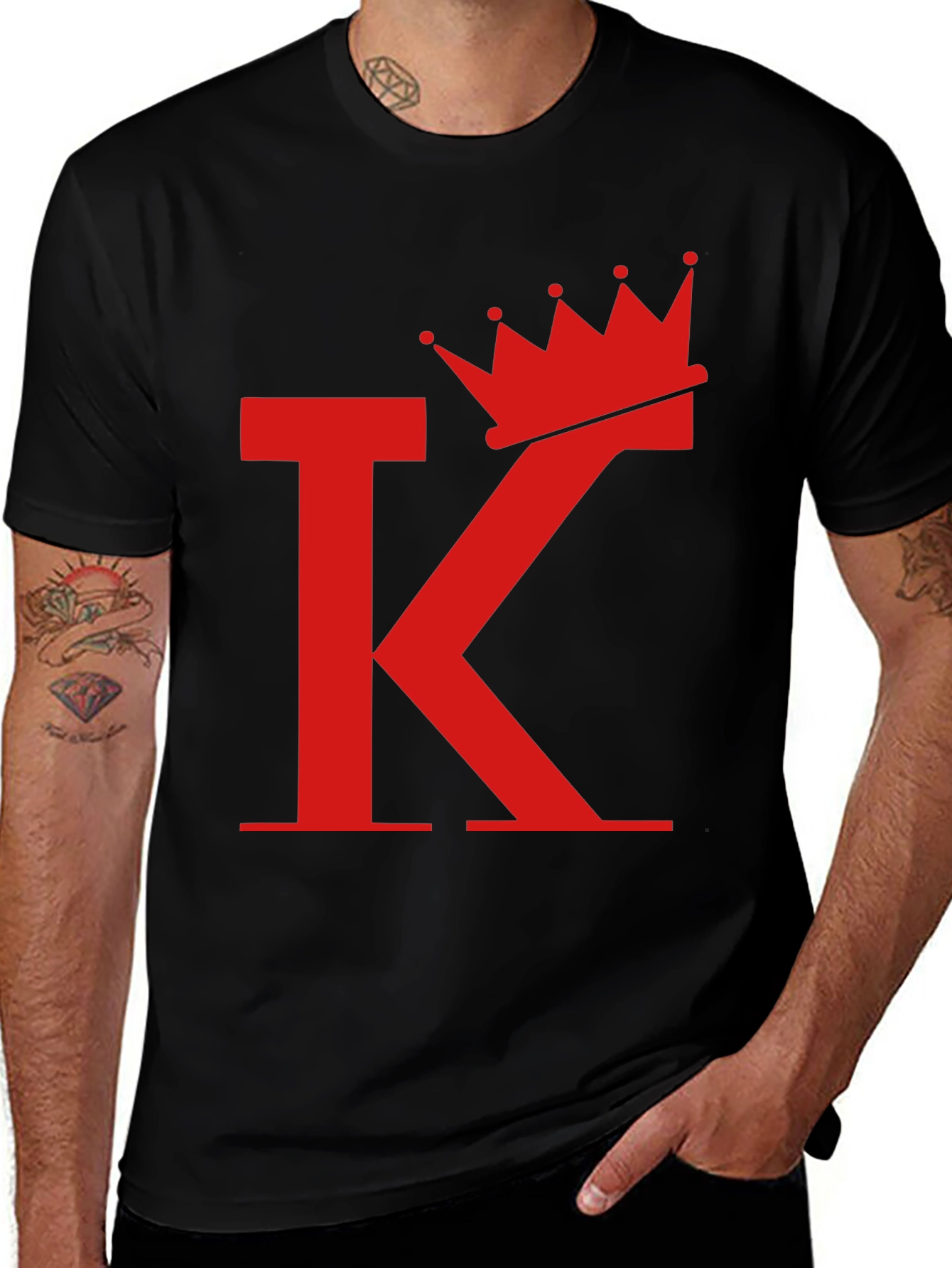 King Crown Initial T-Shirt - Stylish Graphic Tee